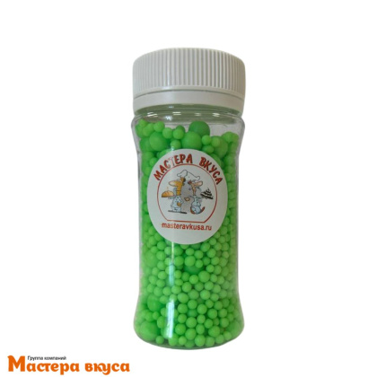 Посыпка Шарики зерновые Неоновый микс ЛАЙМ (d 2-7 мм), 50 г 