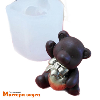 Молд силиконовый  3D МИШКА С СЕРДЦЕМ, изд 6*h6,5 см (шоколад~55гр)