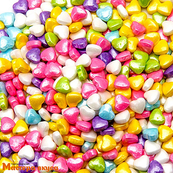 Посыпка 3D Сердечки ассорти 6мм, 50 гр