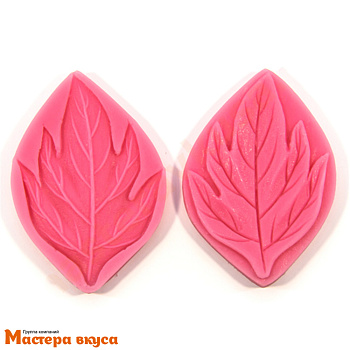 Молд силиконовый, вайнер ЛИСТ РЕЗНОЙ 3D (2 части), ~7*4,5*0,7 см