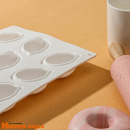 Форма силиконовая, для муссовых десертов ЛИМОНЫ, (15 ячеек) 29*17 см