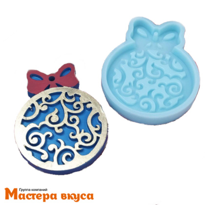 Молд силиконовый ШАР С БАНТИКОМ, 8*6 см