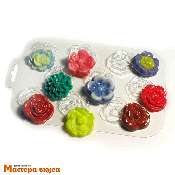 Форма для шоколада пластиковая ЦВЕТОЧНАЯ ПОЛЯНА 40*40*10мм