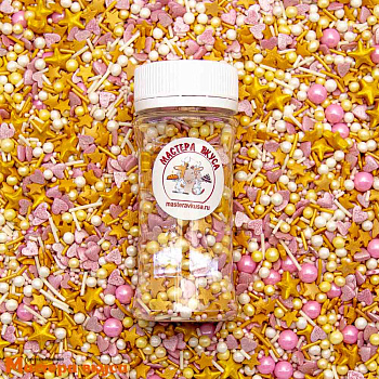 Посыпка  микс  Мастера вкуса РОЗОВОЕ ЗОЛОТО, 50гр