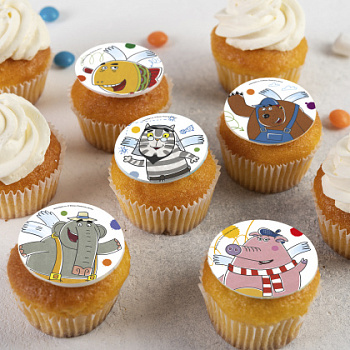 Фотопечать Летающие звери, для капкейков, № 20