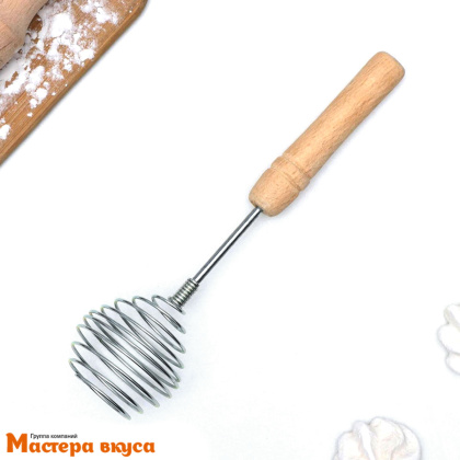 Венчик кулинарный ручка дерево, 24,5 см, нерж.сталь