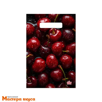 Пакет полиэтиленовый с вырубными ручками 200*300 мм, "Вишня"