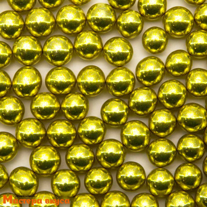 Украшение сахаристое Шарики металл Золотые d7мм, 50 гр