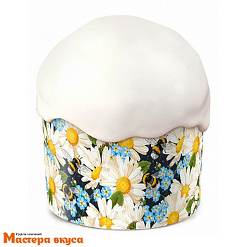 Форма бумажная для кулича (300-350г) d110*h85 мм РОМАШКИ