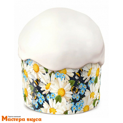 Форма бумажная для кулича (300-350г) d110*h85 мм РОМАШКИ