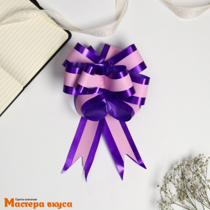 Бант-шар  ФИОЛЕТОВЫЙ с полосой , (ш 5 см) d~15 см