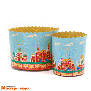 Форма бумажная для кулича (150г) d70*h85 мм КРЕМЛЬ (с облаками)