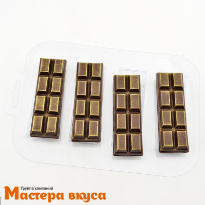 Форма для шоколада пластиковая БАТОНЧИК 2Х4, (4 ячейки) 30*90*9,5 мм