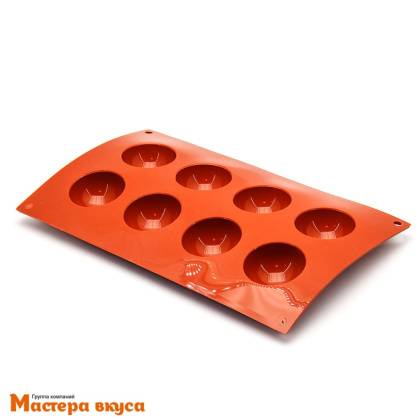 Форма силиконовая ПОЛУСФЕРА (шар),  d 50 мм, (8 ячеек), SilikonFlex Италия