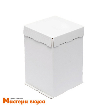 Короб для торта без окна 360*360*400 мм, белый (3-Д) АП