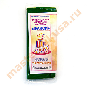 Мастика сахарная "Фанси", 100 гр ЗЕЛЕНАЯ