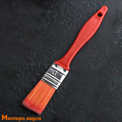 Кисть кулинарная нейлоновая 18,3*2,5 см, красная "Радуга"