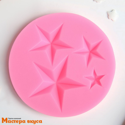 Молд силиконовый ЗВЕЗДА 4в1, 8*8*1 см