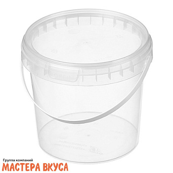 Ведро с крышкой 1000 мл прозрачное d-130