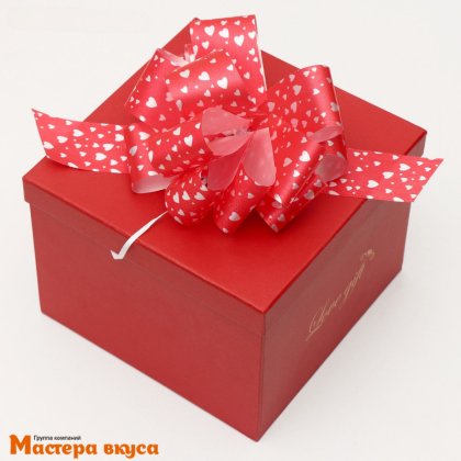 Бант-шар  КРАСНЫЙ Сердца, (ш 5 см) d~10 см