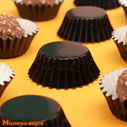 Капсула бумажная для конфет, d-3,5см  h-2см,  ЧЁРНАЯ, (миниупак ~20-25 шт)