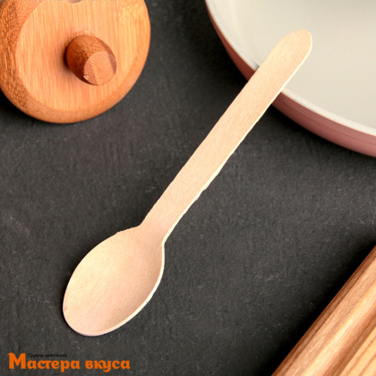 Ложка деревянная 16 см, (упак 10 шт) "Эко"