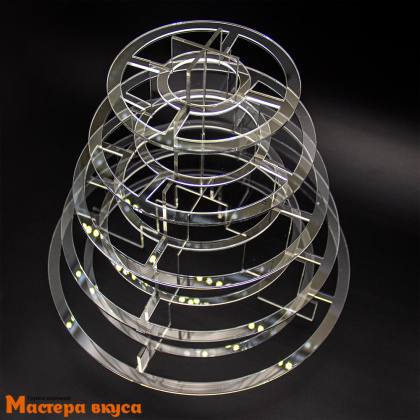 Подставка под макарон 5 ярусов, акрил прозрачный D-27см, d-13см