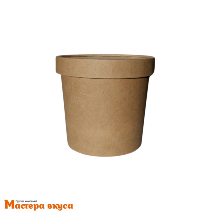 Упаковка-стаканчик для торта с собой "Cake to go" 365мл КРАФТ с крафт. крыш, h-85 d-10см