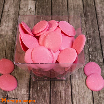 Глазурь Шокомилк со вкусом Малины розовые дропсы, (коробка 6,5 кг - фасовка 1 кг)