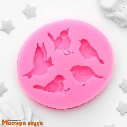 Молд силиконовый ПТИЦЫ 5в1, 6*5,5*1 см
