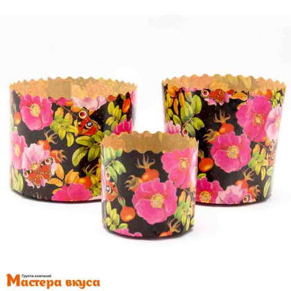 Форма бумажная для кулича ( 75г) d60*h45 мм ШИПОВНИК