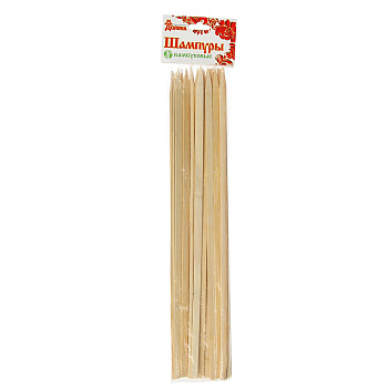 Шампур деревянный 40 см (бамбук),плоские 25 шт