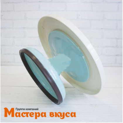 Подставка для торта вращающаяся, пластик, D-29,5см  h-12,8см, Голубая