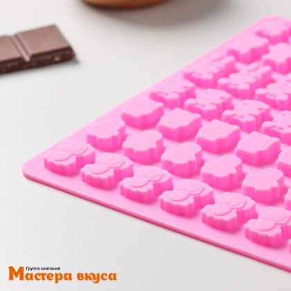Форма для мармелада и шоколада силиконовая ЗООПАРК, (49 фигур) 18,5*15*0,5 см