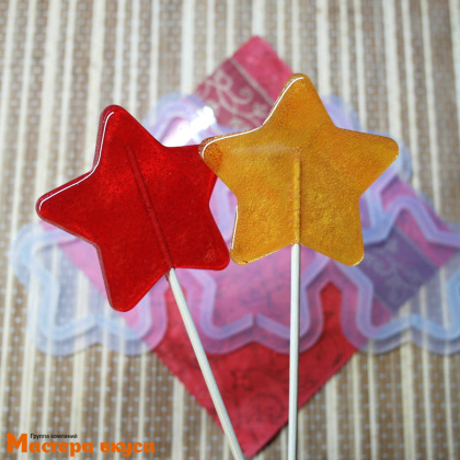 Форма для леденцов силиконовая ЗВЕЗДА, (5 ячеек) d~7 см