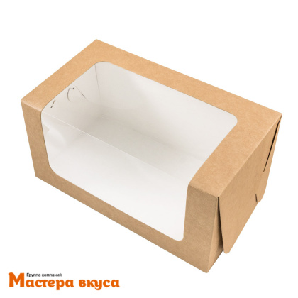 Упаковка для рулета с окном 200*110*100 мм (крафт) 