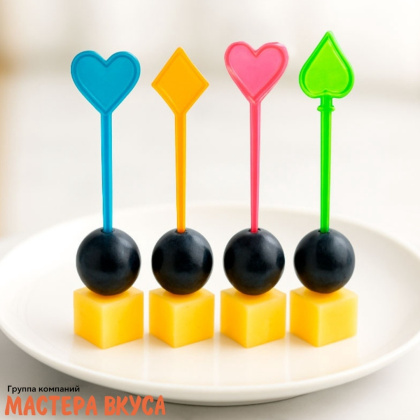 Шпажки "Карточная масть", пластик, 10 см (набор 50 шт)