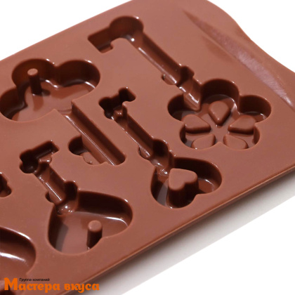 Форма для шоколада силиконовая  КЛЮЧИКИ, (8 ячеек) 21*10,5 см