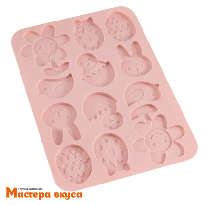 Форма для шоколада силиконовая  ПАСХАЛЬНАЯ, (12 ячеек) 23*16,5 см