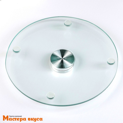 Подставка для торта вращающаяся, стекло, D-32 см, МАКАРУНЫ