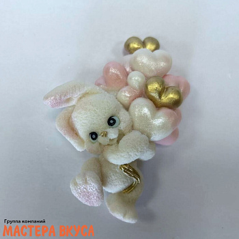 Фигурка из шок. глазури "Зайка с шариками" 2D, h~8 см