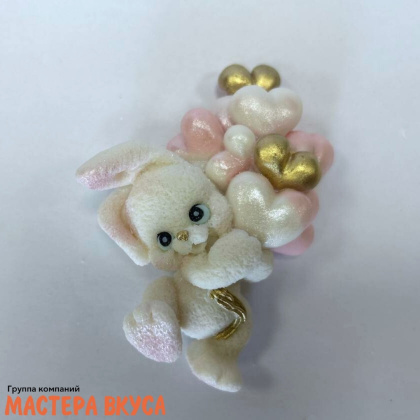 Фигурка из шок. глазури "Зайка с шариками" 2D, h~8 см