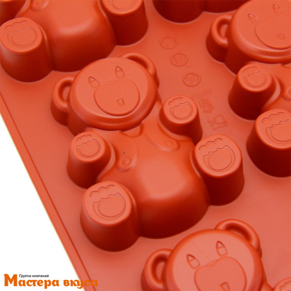 Форма силиконовая МИШКА, (6 ячеек) 85*70 h18мм (барни)