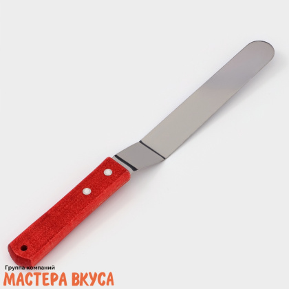 Палета угловая металлическая 19,5 см (без ручки), деревянная ручка (спатула)
