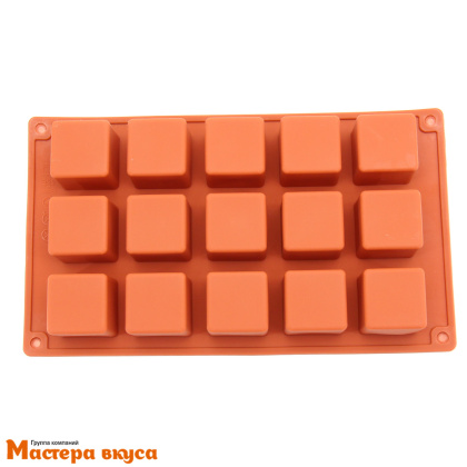Форма силиконовая КУБ, ячейка 30*30 мм, (15 ячеек) 26*15 см