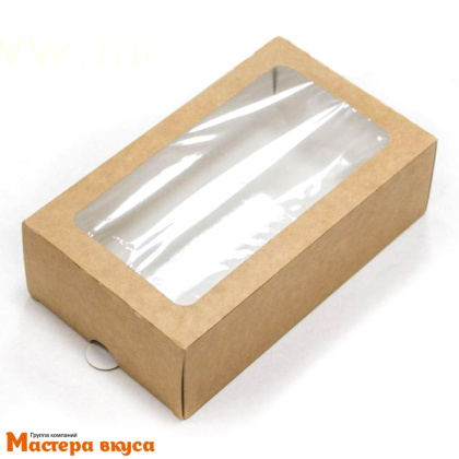 Упаковка для макаронс 12 шт, с окном 180*110*55 мм (крафт), OSQ МВ 12