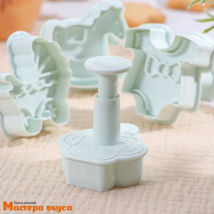 Вырубка-плунжер с выталкивателем МАЛЫШОК, ~5*5 см, (набор 4 шт)