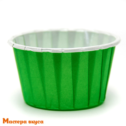 Форма бумажная Маффин 50*40 мм, ламинированная ЗЕЛЕНАЯ