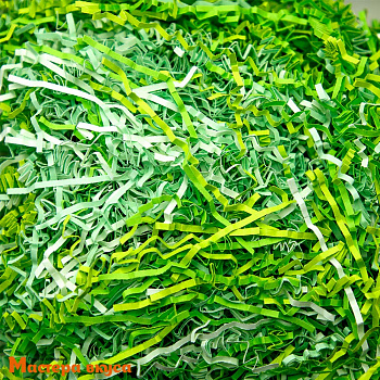 Бумажный наполнитель декоративный,  Микс ЗЕЛЕНЫЙ 608, 50гр