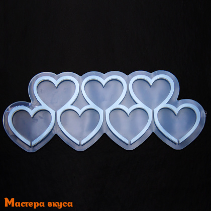 Форма для леденцов силиконовая СЕРДЕЧКИ, (7 ячеек) d 5,5 см  